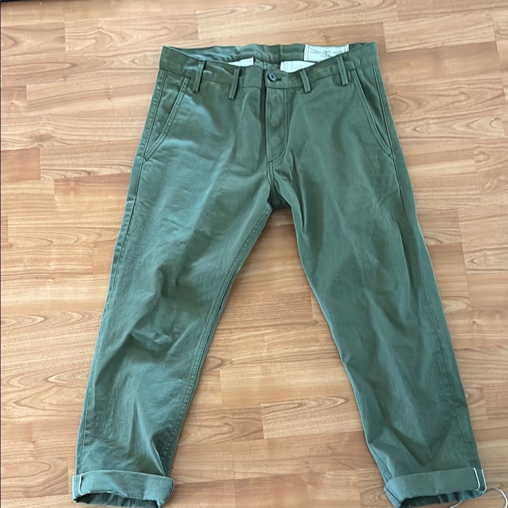Rogue territory rgt x iron shop provision olive twill selvedge officer trousers